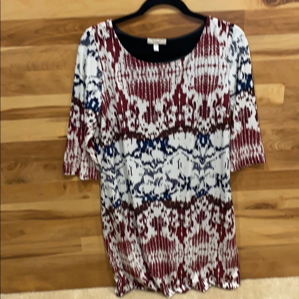 Navy and burgundy dress